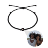 Photo projection friendship band with customised image in black by TrulyMineCo. Matching couple bracelet