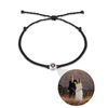 Photo projection friendship band with customised image in black and silver by TrulyMineCo. Matching couple bracelet