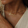 Personalised name necklace in silver, gold and rose gold by TrulyMineCo. Made of durable stainless steel