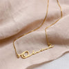 Minimalist customised name necklace in silver, gold and rose gold by TrulyMineCo. Made of durable stainless steel
