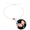 Photo projection friendship band with customised image in white and rose gold by TrulyMineCo. Matching couple bracelet