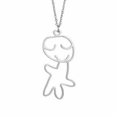 Children Drawing to Necklace in Silver by TrulyMineCo. Personalised gift made of durable stainless steel